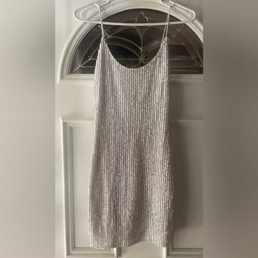 Alice + Olivia silver dress, size:6